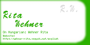 rita wehner business card